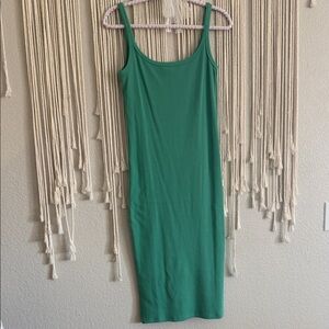 Ribbed Green midi dress